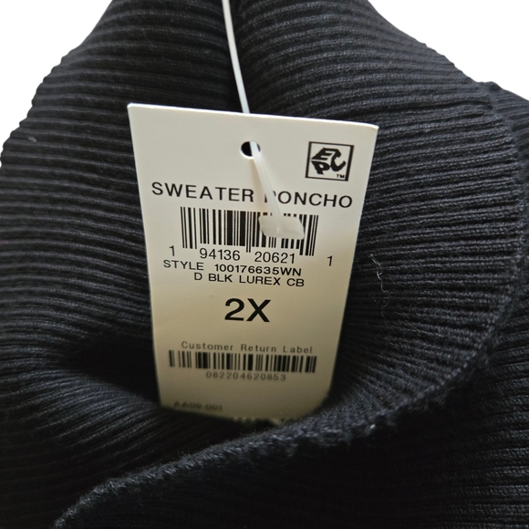 PLUS SIZE******JM Collection Black and Gold Cowl Neck Sweater - Picture 12 of 12